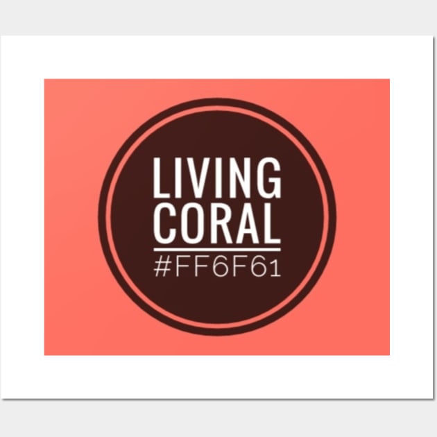 Living Coral with Hex Code Wall Art by Lisamariesumner